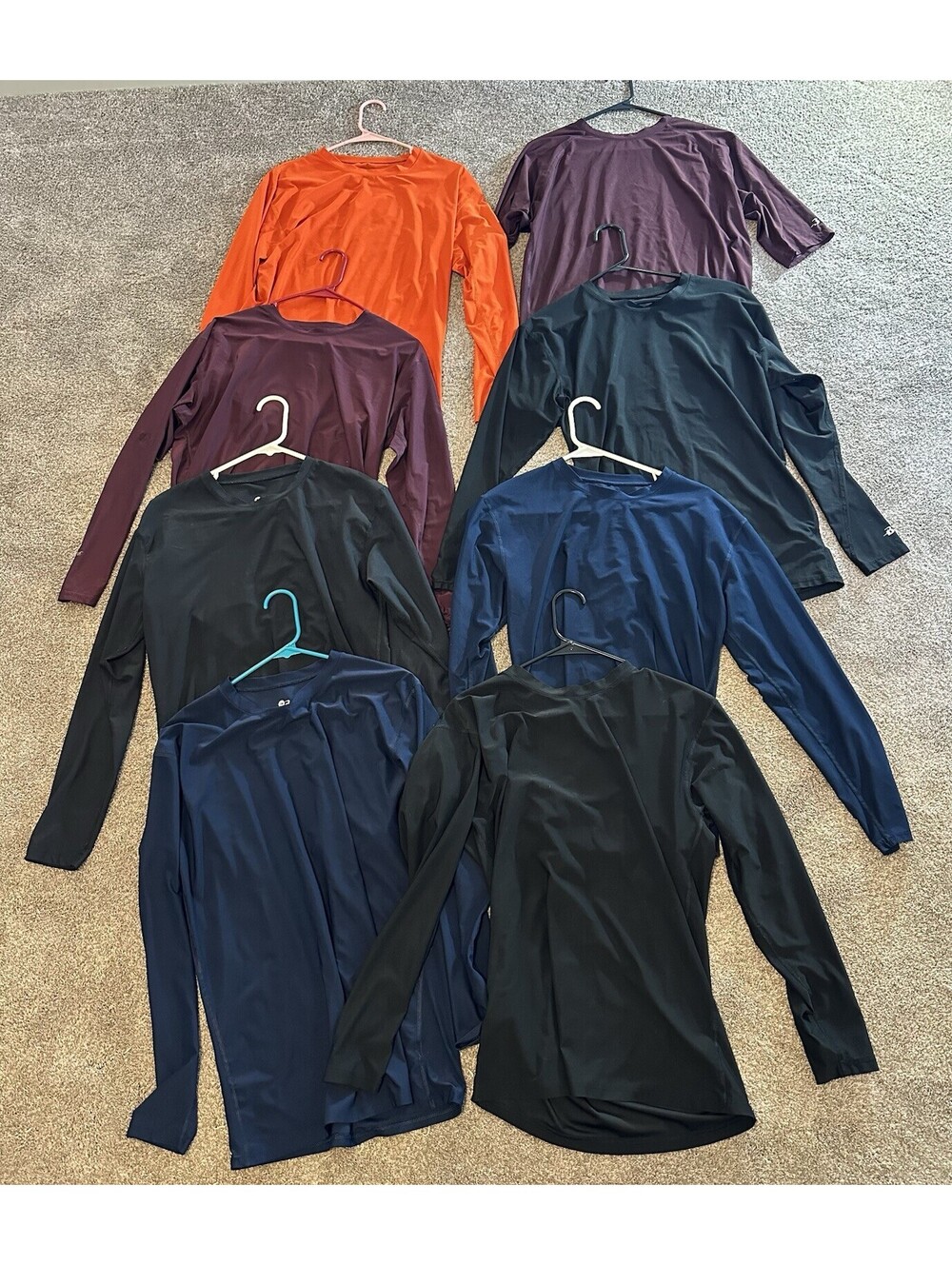 8 Badgers Women’s Lightweight Workout Shirts Polyester Long Sleeve Shirt Lot